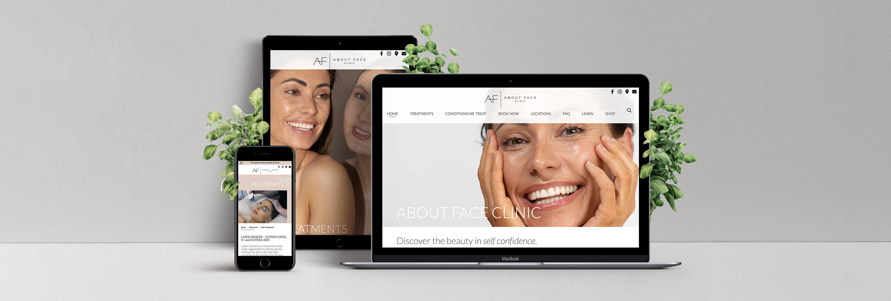 About Face Clinic website by Kirstie Wyatt, Wyatt Creative