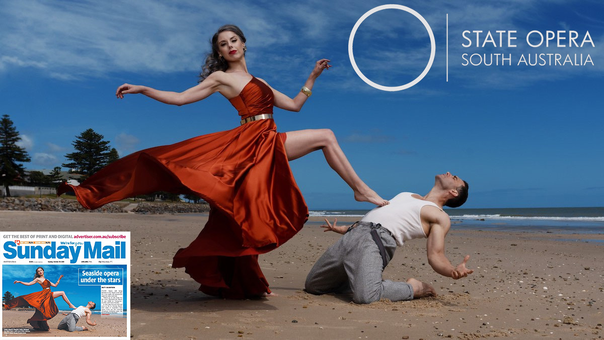 State Opera SA logo and shoot with Sunday Mai article inset